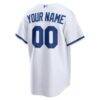 Kansas City Royals Nike Home Replica Custom Jersey - White - Detail View