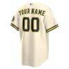 Milwaukee Brewers Nike Home Stadium Custom Jersey - Cream - Detail View