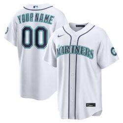 Seattle Mariners Nike Home Stadium Custom Jersey - White - Front View