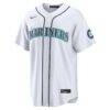 Seattle Mariners Nike Home Stadium Custom Jersey - White - Side View