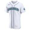Josh Naylor Seattle Mariners Nike Home 50th Season Authentic Jersey - White - Side View