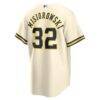 Jacob Misiorowski Milwaukee Brewers Nike Home Replica Jersey - Cream - Detail View