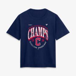 Cleveland Guardians Fashion7 Women's 2026 AL Central Division Champions Locker Room T-Shirt - Navy - Front View
