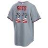 Fourth of July New York Mets Juan Soto Nike Gray USA 250 Stadium Jersey - - Detail View