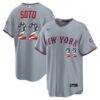 Fourth of July New York Mets Juan Soto Nike Gray USA 250 Stadium Jersey - - Front View