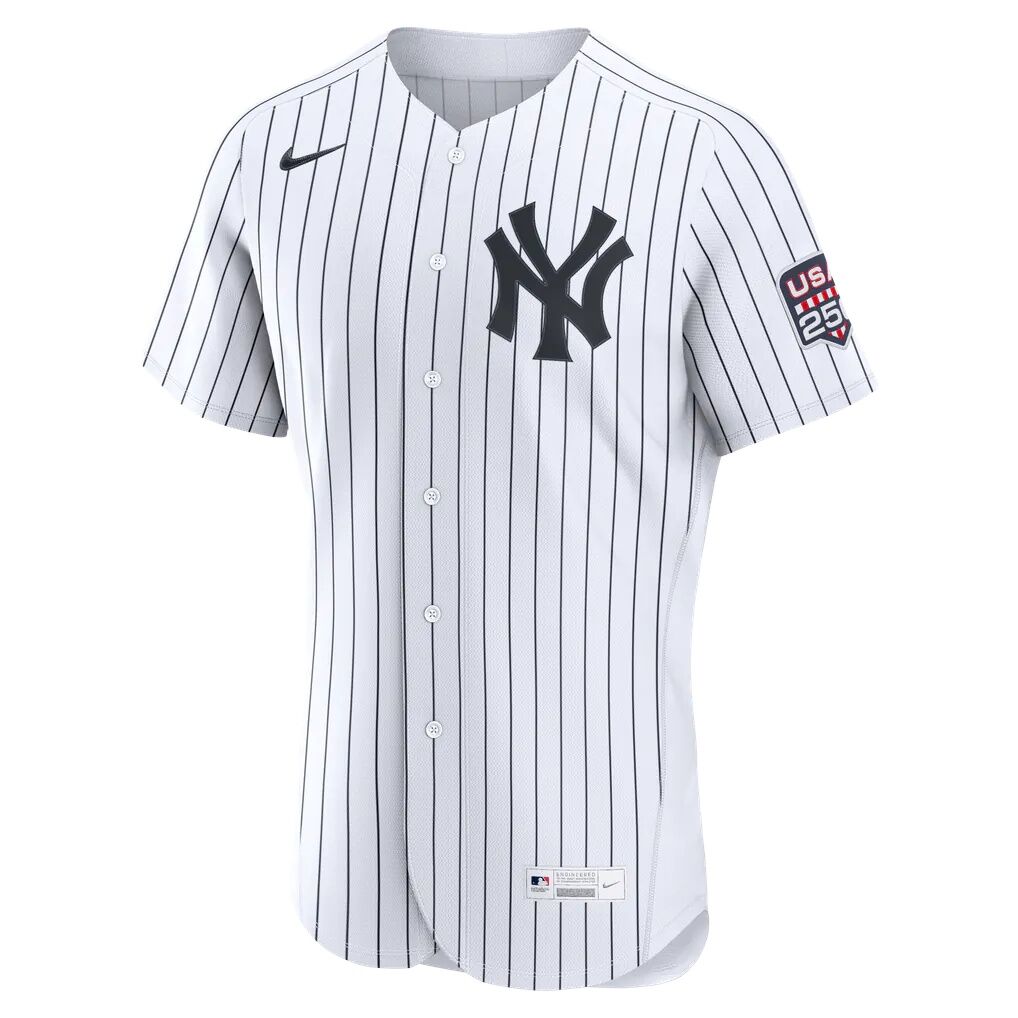 Fourth of July New York Yankees Aaron Judge Nike White USA 250 Authentic Jersey