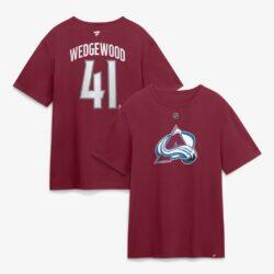 Scott Wedgewood Colorado Avalanche Fashion7 Authentic Stack Name & Number T-Shirt - - Front View