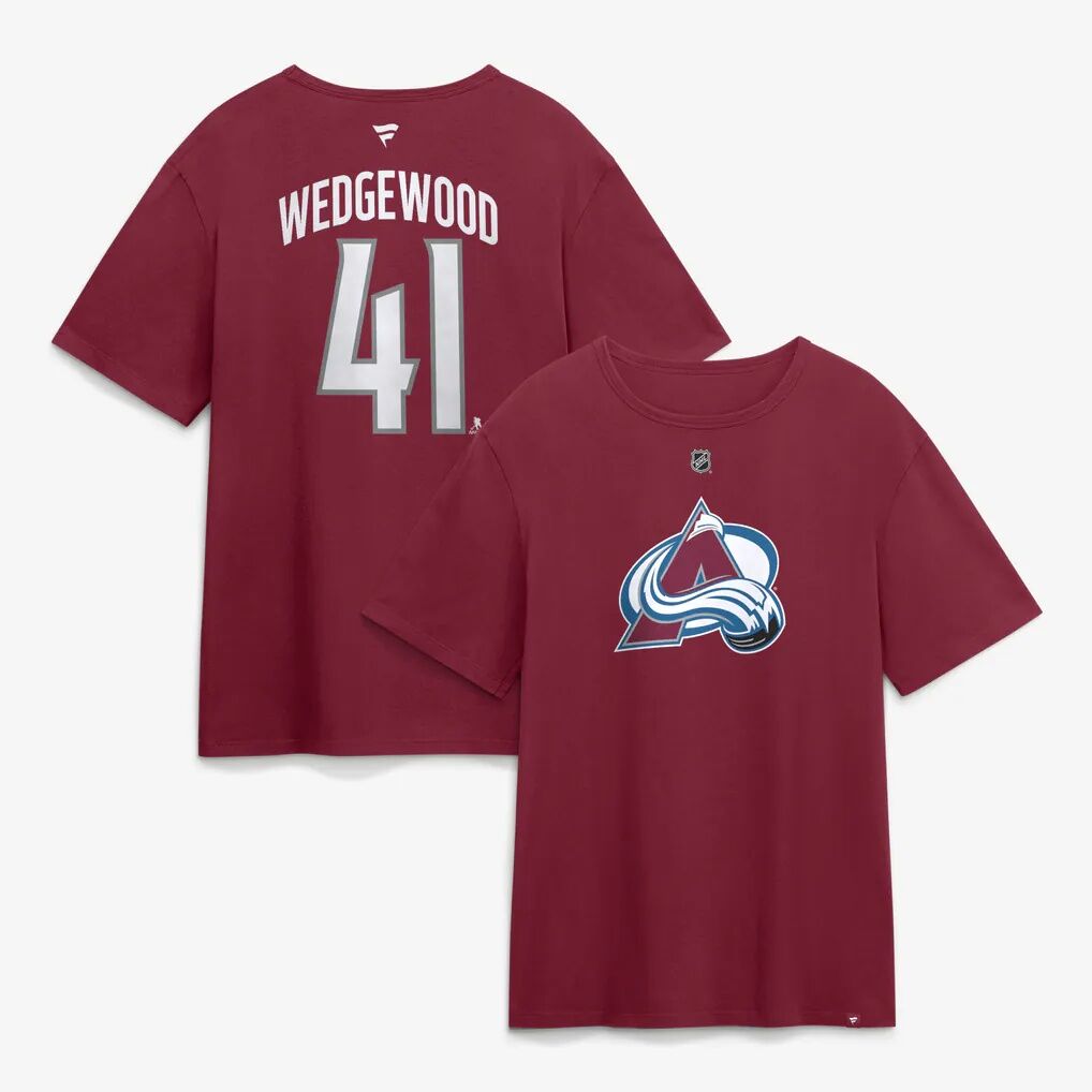 Scott Wedgewood Colorado Avalanche Fashion7 Authentic Stack Name & Number T-Shirt - Burgundy