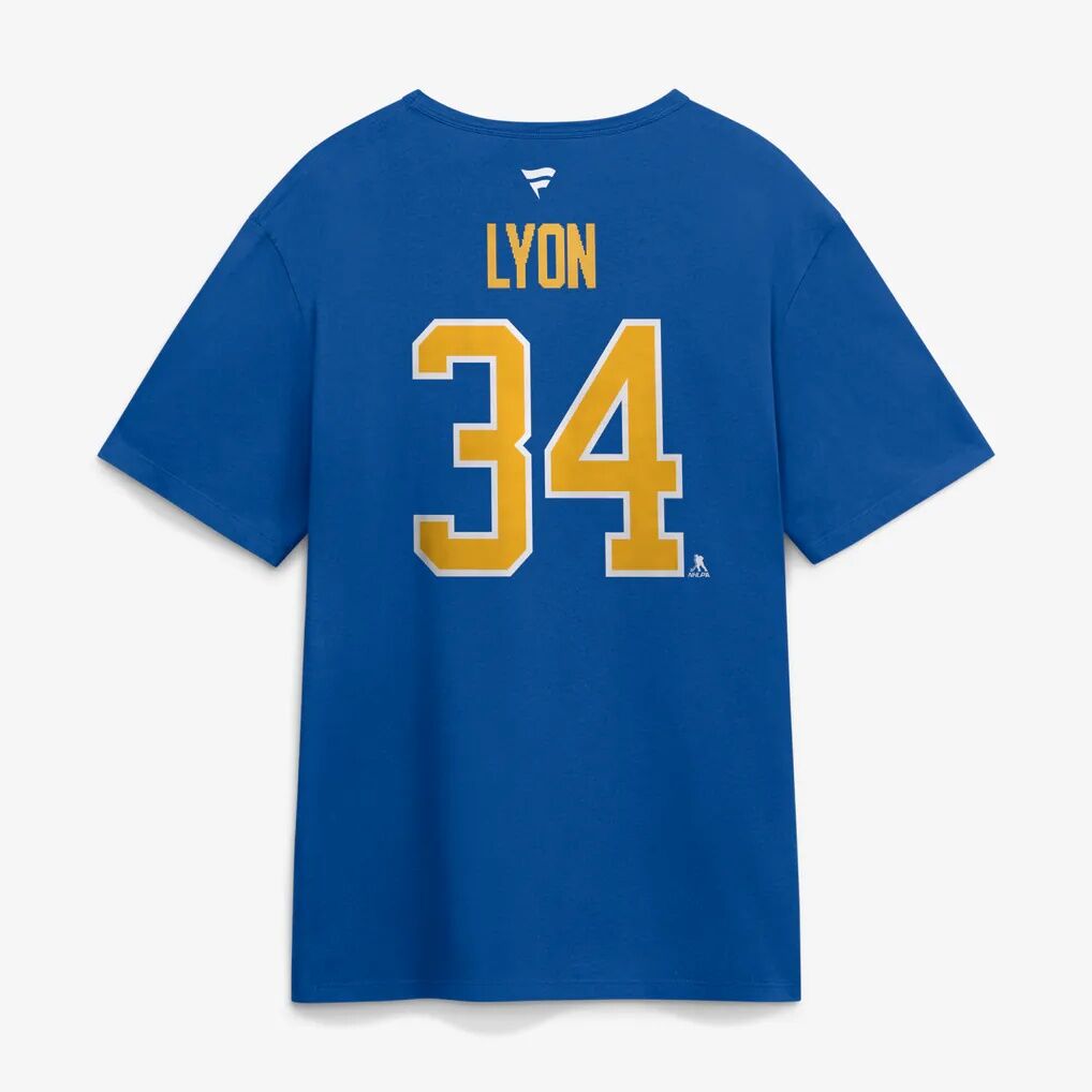 Alex Lyon Buffalo Sabres Fashion7 Authentic Stack Name & Number T-Shirt - Royal