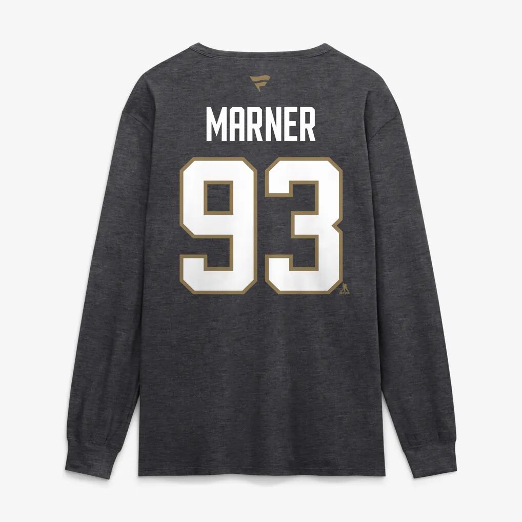 Mitch Marner Vegas Golden Knights Fashion7 Authentic Stack Name & Number Long Sleeve T-Shirt
