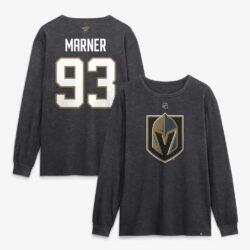 Mitch Marner Vegas Golden Knights Fashion7 Authentic Stack Name & Number Long Sleeve T-Shirt - Charcoal - Front View
