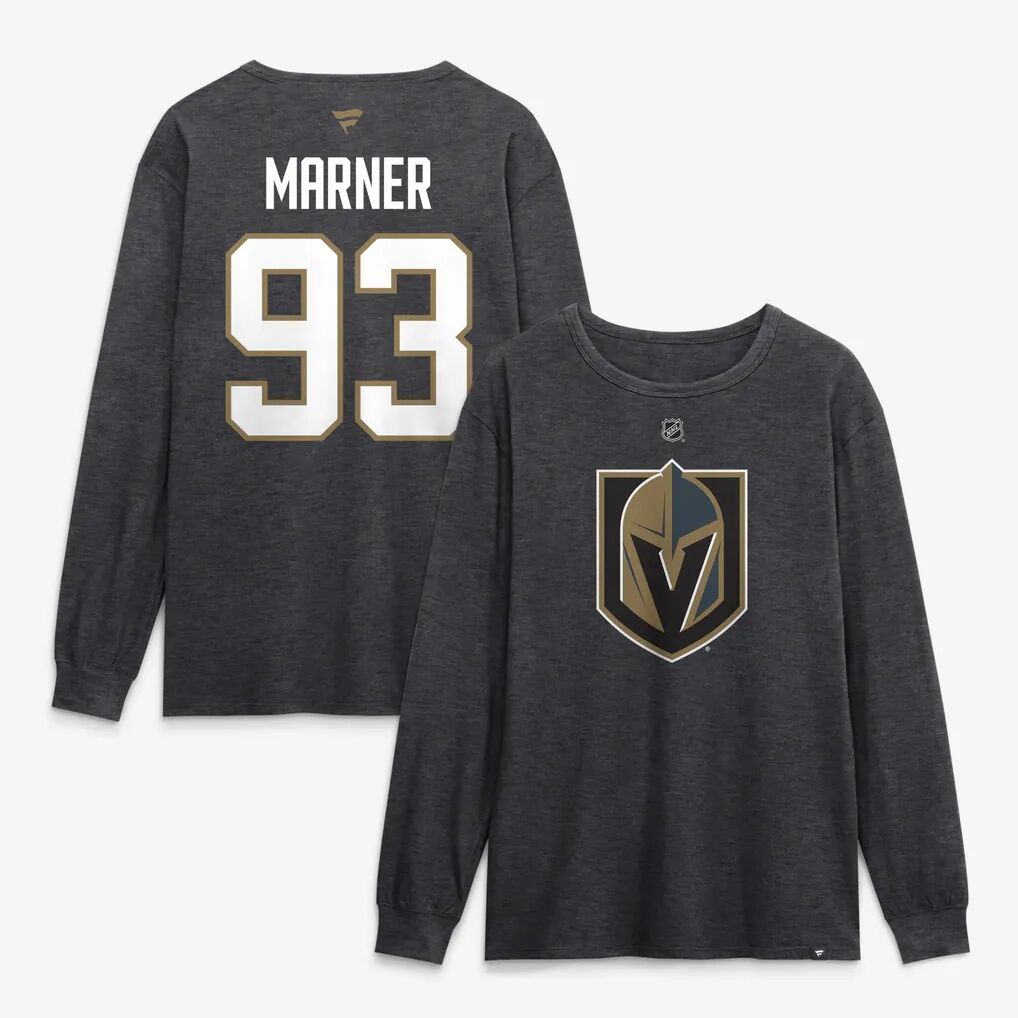 Mitch Marner Vegas Golden Knights Fashion7 Authentic Stack Name & Number Long Sleeve T-Shirt