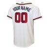 Atlanta Braves Nike Youth Home Replica Custom Jersey - White - Detail View