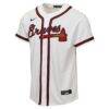 Atlanta Braves Nike Youth Home Replica Custom Jersey - White - Side View