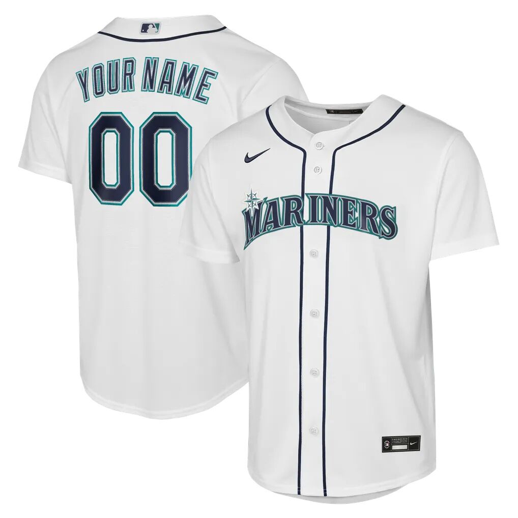 Seattle Mariners Nike Youth Home Replica Custom Jersey