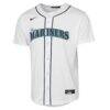 Seattle Mariners Nike Youth Home Replica Custom Jersey - White - Side View