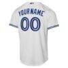 Toronto Blue Jays Nike Youth Home Replica Custom Jersey - White - Detail View