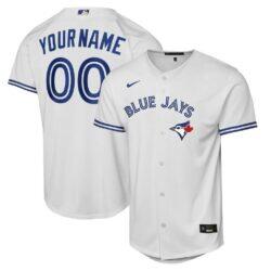 Toronto Blue Jays Nike Youth Home Replica Custom Jersey - White - Front View