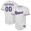 Texas Rangers Nike Youth Home Replica Custom Jersey - White - Front View