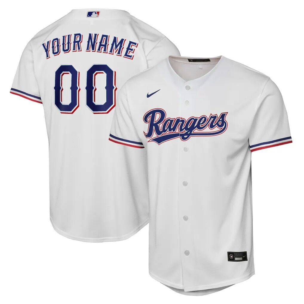 Texas Rangers Nike Youth Home Replica Custom Jersey