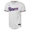 Texas Rangers Nike Youth Home Replica Custom Jersey - White - Side View