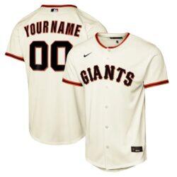 San Francisco Giants Nike Youth Home Replica Custom Jersey - Cream - Front View