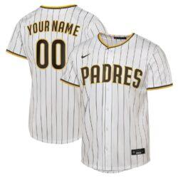 San Diego Padres Nike Youth Home Replica Custom Jersey - White - Front View