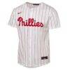 Philadelphia Phillies Nike Youth Home Replica Custom Jersey - White - Side View