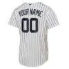 New York Yankees Nike Youth Home Replica Custom Jersey - White - Detail View