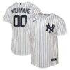 New York Yankees Nike Youth Home Replica Custom Jersey - White - Front View