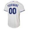 Kansas City Royals Nike Youth Home Replica Custom Jersey - White - Detail View