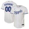 Kansas City Royals Nike Youth Home Replica Custom Jersey - White - Front View