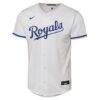 Kansas City Royals Nike Youth Home Replica Custom Jersey - White - Side View