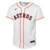 Houston Astros Nike Youth Home Replica Custom Jersey - White - Side View