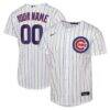 Chicago Cubs Nike Youth Home Replica Custom Jersey - White - Front View