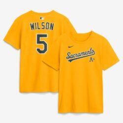 Jacob Wilson Athletics Nike Name & Number T-Shirt - Gold - Front View