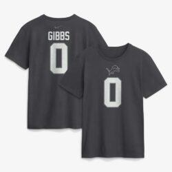 Jahmyr Gibbs Detroit Lions Nike Name & Number T-Shirt - - Front View