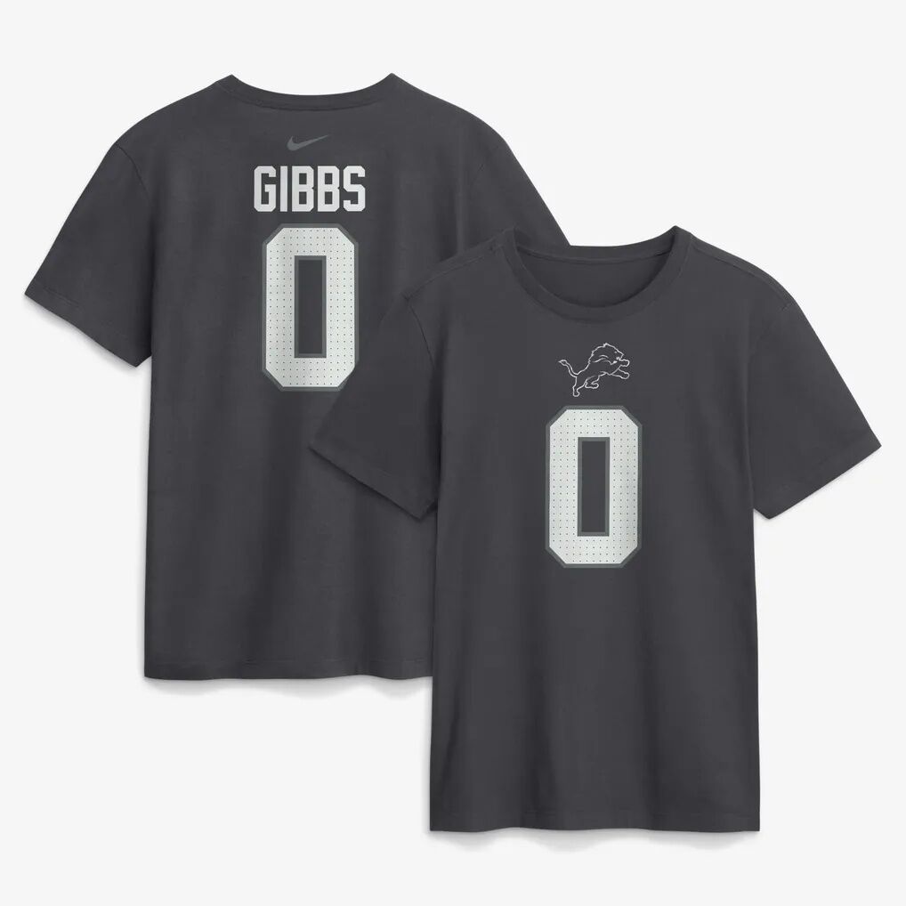 Jahmyr Gibbs Detroit Lions Nike Name & Number T-Shirt - Anthracite