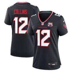 Nico Collins Houston Texans Nike Women's Team 25th Season Game Jersey - Navy - Front View