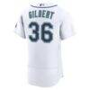 Logan Gilbert Seattle Mariners Nike Home 50th Season Authentic Jersey - White - Detail View