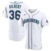 Logan Gilbert Seattle Mariners Nike Home 50th Season Authentic Jersey - White - Front View