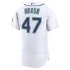 Matt Brash Seattle Mariners Nike Home 50th Season Authentic Jersey - White - Detail View