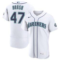 Matt Brash Seattle Mariners Nike Home 50th Season Authentic Jersey - White - Front View