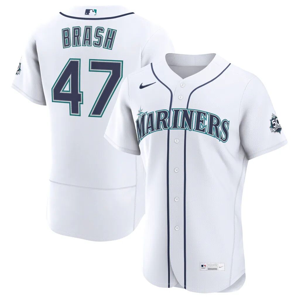 Matt Brash Seattle Mariners Nike Home 50th Season Authentic Jersey