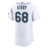 George Kirby Seattle Mariners Nike Home 50th Season Authentic Jersey - White - Detail View