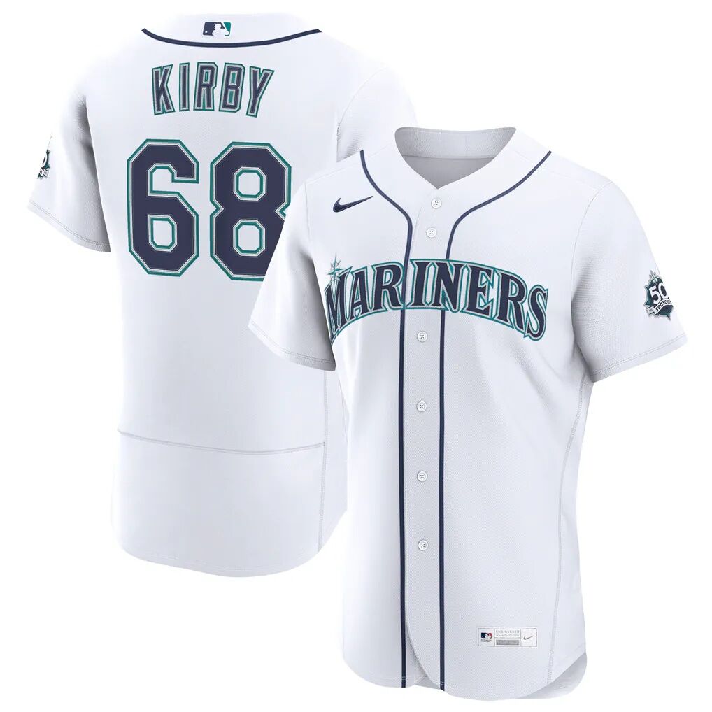 George Kirby Seattle Mariners Nike Home 50th Season Authentic Jersey