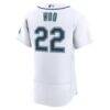 Bryan Woo Seattle Mariners Nike Home 50th Season Authentic Jersey - White - Detail View