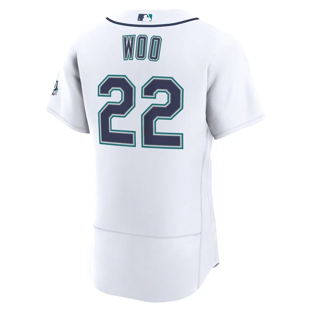 Bryan Woo Seattle Mariners Nike Home 50th Season Authentic Jersey