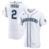 Cole Young Seattle Mariners Nike Home 50th Season Authentic Jersey - White - Front View