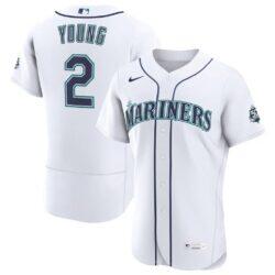 Cole Young Seattle Mariners Nike Home 50th Season Authentic Jersey
